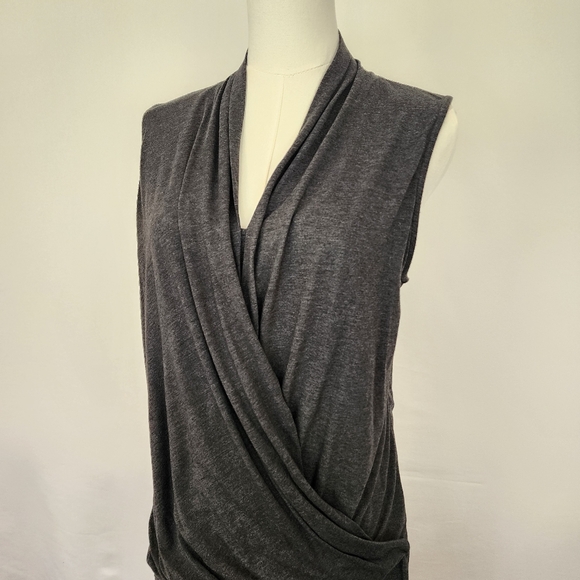 Athleta Duel Drape Dress Medium Charcoal Gray - Picture 4 of 9